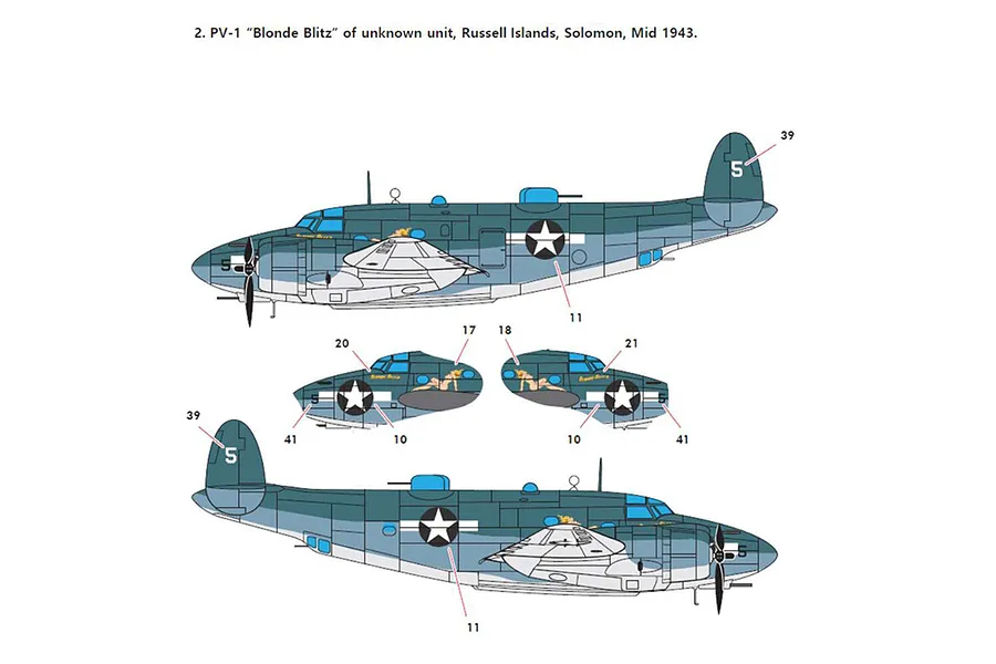 Academy 1/72 USN PV-1 &amp;#039;Patrol Bomber&amp;#039; Scaled Plastic Model Kit with Aus Decals image 116255