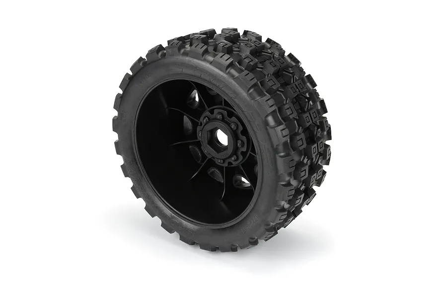 Pro-Line 5.7&amp;quot; Badlands MX57 Tyres on Black Raid Rims - Glued Wheels 2Pcs image 116615