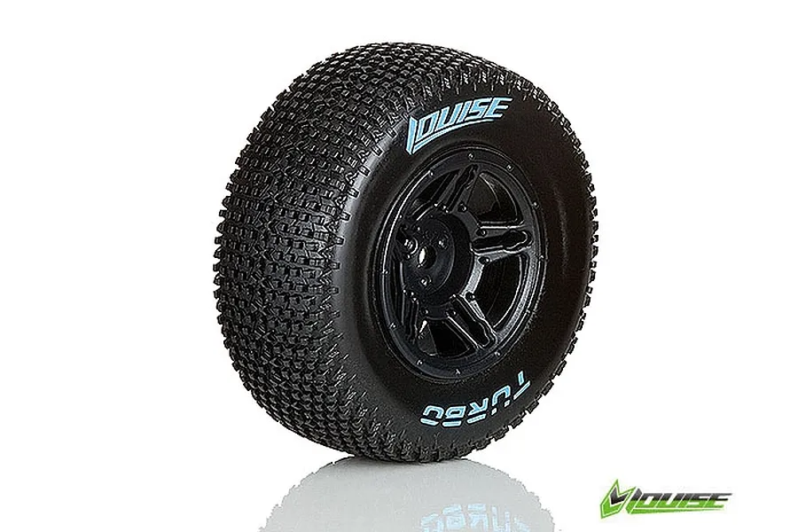 Louise 2.2/3.0&amp;quot; Turbo Tyres on Black Rims - Glued Wheels 2Pcs image 11681