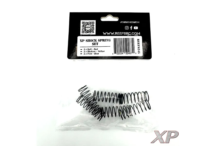 Reefs RC XP Shock Springs Set in original packaging with black and white header card and clear plastic bag.