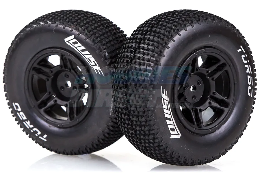 Louise 2.2/3.0&amp;quot; Turbo Tyres on Black Rims - Glued Wheels 2Pcs image 11689