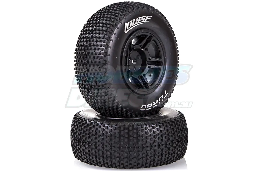 Louise 2.2/3.0&amp;quot; Turbo Tyres on Black Rims - Glued Wheels 2Pcs image 11690