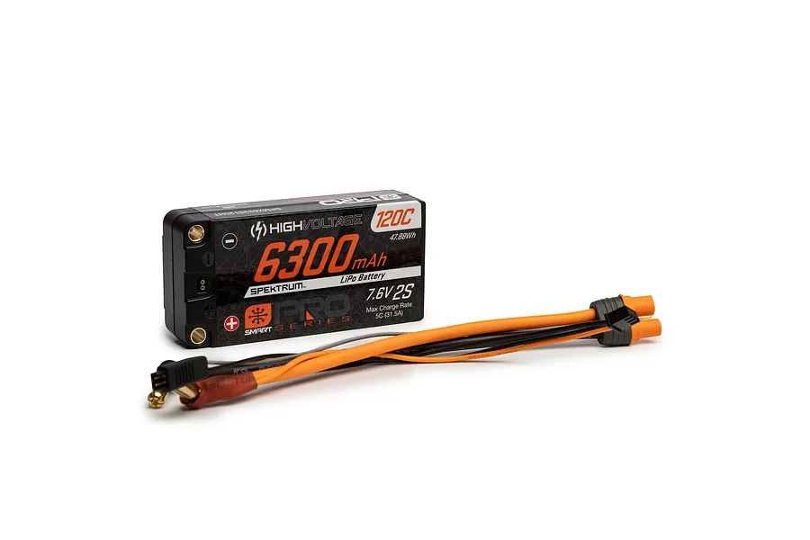 Spektrum Pro Race 7.6V 6300mAh 120C 2S HV &amp;quot;Shorty&amp;quot; Hard Case LiPo Battery image 116998