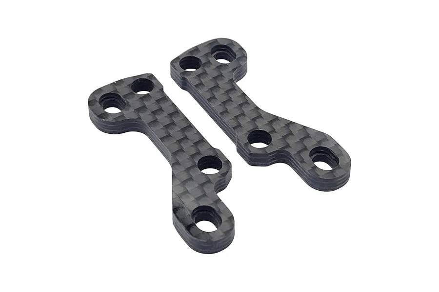 Two RC Maker carbon fibre front upper bulkhead plates for RC cars, shown against a white background.