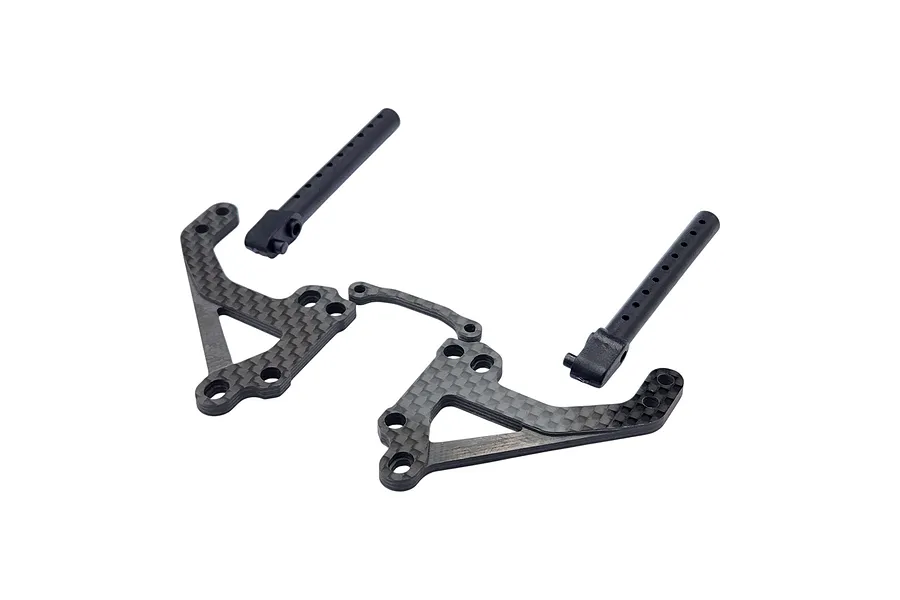 RC Maker Carbon Fibre Split Rear Horizontal Body Mount Set image 117031