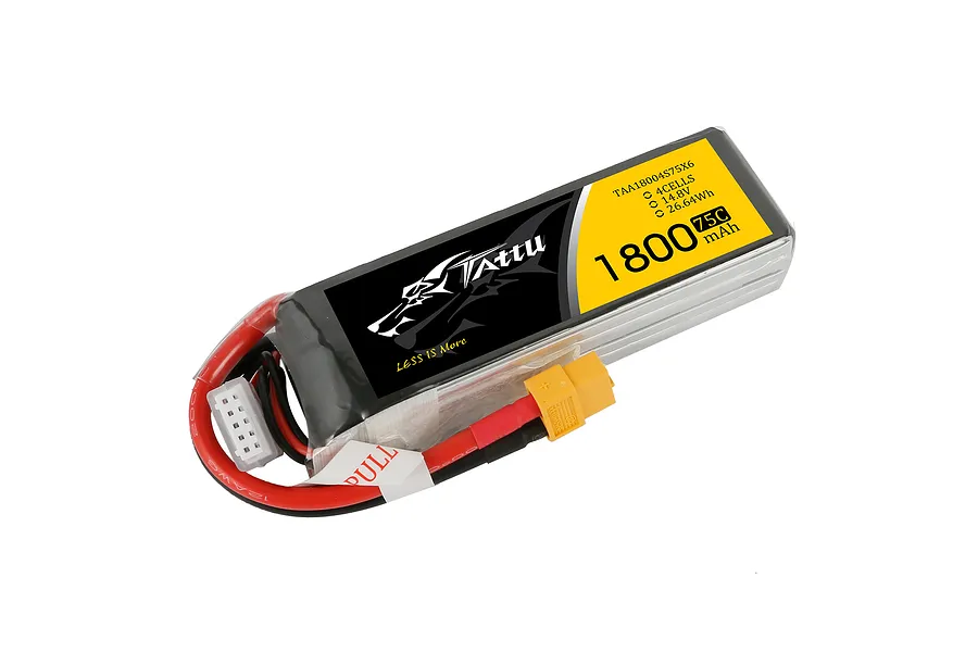 Tattu 14.8V 1800mAh 75C 4S Soft Case LiPo Battery image 117137