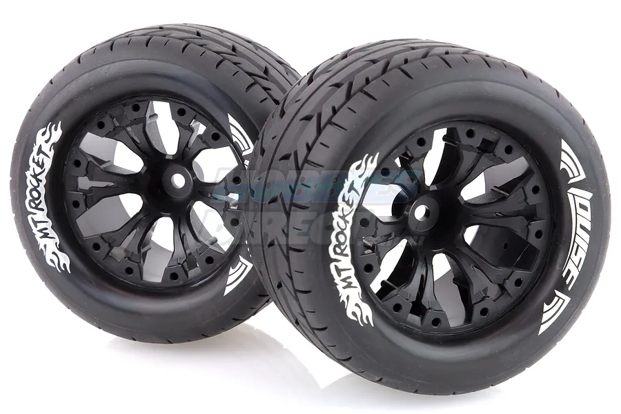 Louise 2.8&amp;quot; MT-Rocket Tyres on Black Rims - Glued Wheels 2Pcs image 11717