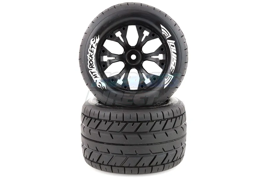 Louise 2.8&amp;quot; MT-Rocket Tyres on Black Rims - Glued Wheels 2Pcs image 11718