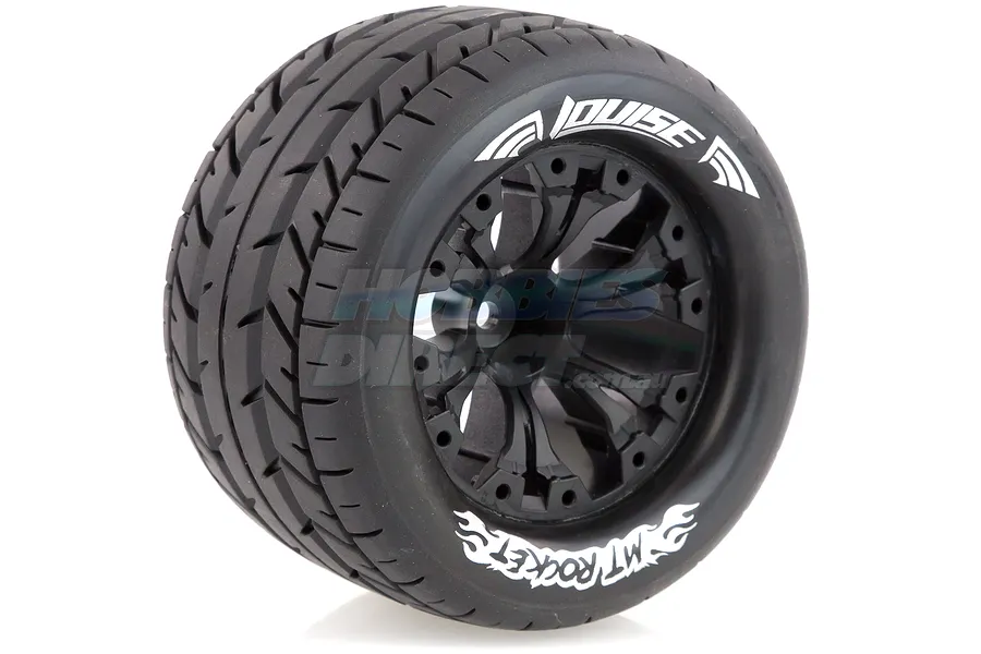 Louise 2.8&amp;quot; MT-Rocket Tyres on Black Rims - Glued Wheels 2Pcs image 11719