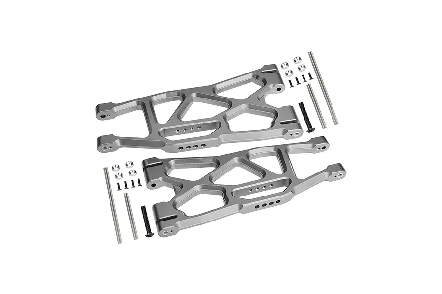 GPM Grey Silver Aluminium Front/Rear Lower Suspension Arms 2Pcs w/ Pins image 117184