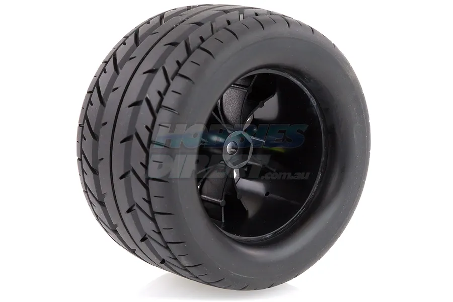 Louise 2.8&amp;quot; MT-Rocket Tyres on Black Rims - Glued Wheels 2Pcs image 11720
