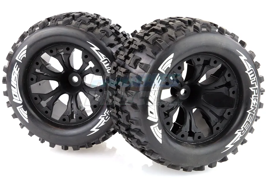 Louise 2.8&amp;quot; MT-Pioneer Tyres on (1/2 Offset) Black Rims - Glued Wheels 2Pcs image 11728