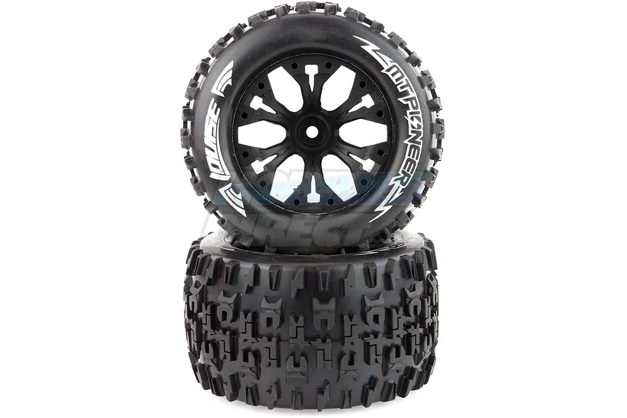 Louise 2.8&amp;quot; MT-Pioneer Tyres on (1/2 Offset) Black Rims - Glued Wheels 2Pcs image 11729