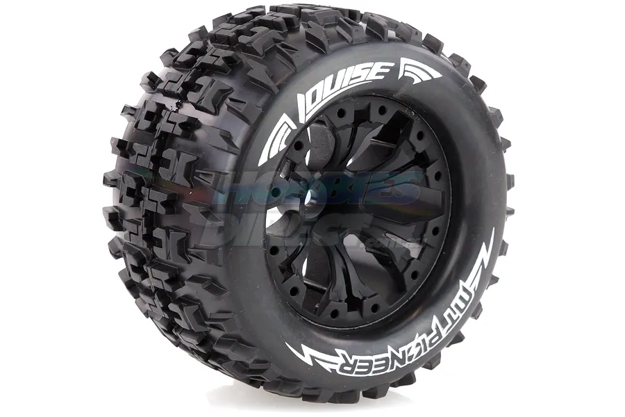 Louise 2.8&amp;quot; MT-Pioneer Tyres on (1/2 Offset) Black Rims - Glued Wheels 2Pcs image 11730