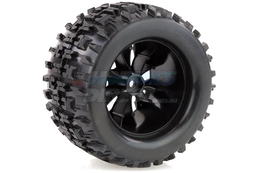 Louise 2.8&amp;quot; MT-Pioneer Tyres on (1/2 Offset) Black Rims - Glued Wheels 2Pcs image 11731