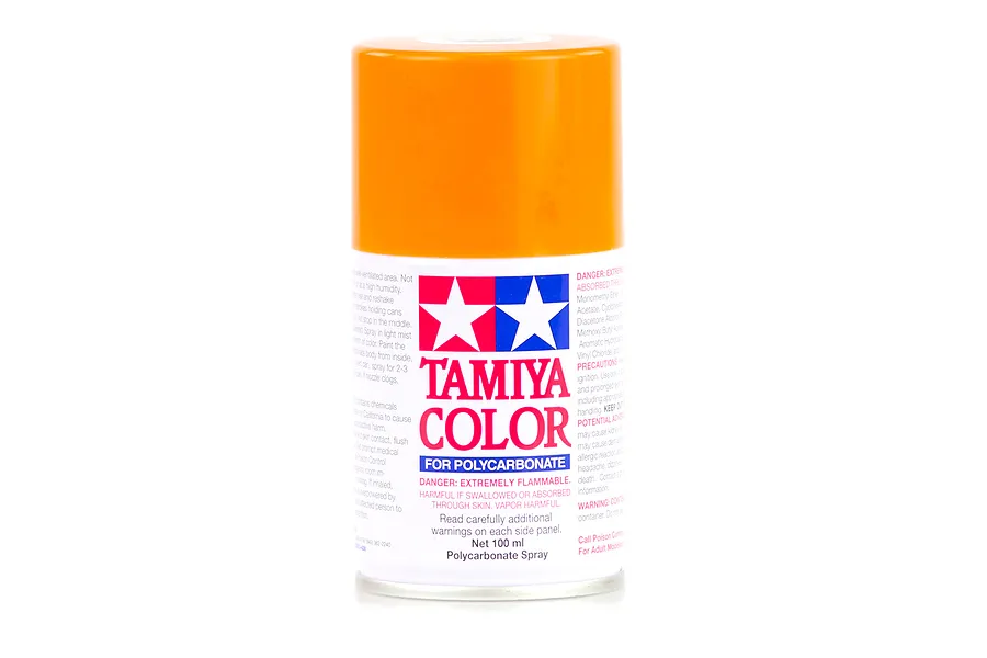 Tamiya PS-24 Fluorescent Orange Polycarbonate Spray Paint 100ml image 11759