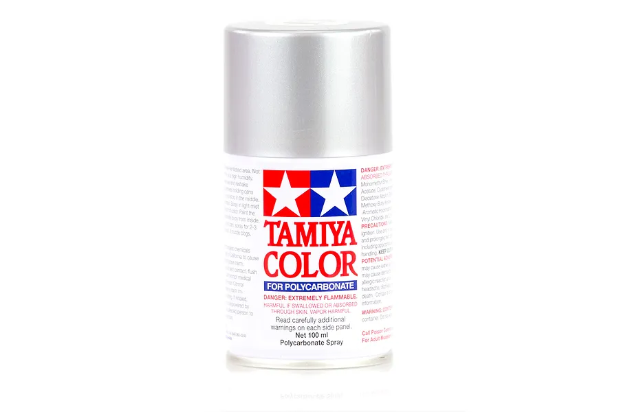 Tamiya PS-41 Bright Silver Polycarbonate Spray Paint 100ml image 11775