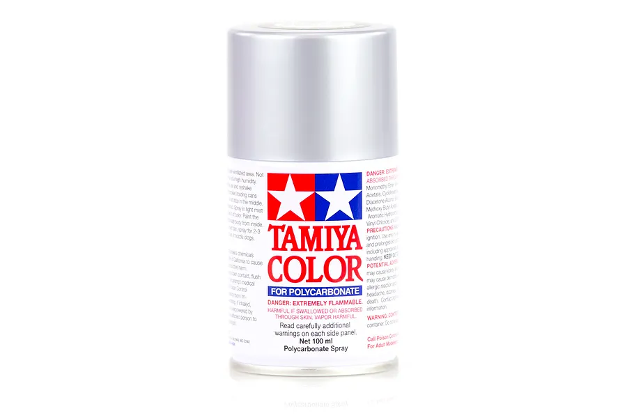 Tamiya PS-48 Semi-Gloss Silver Anodised Aluminium Polycarbonate Spray Paint 100ml image 11784