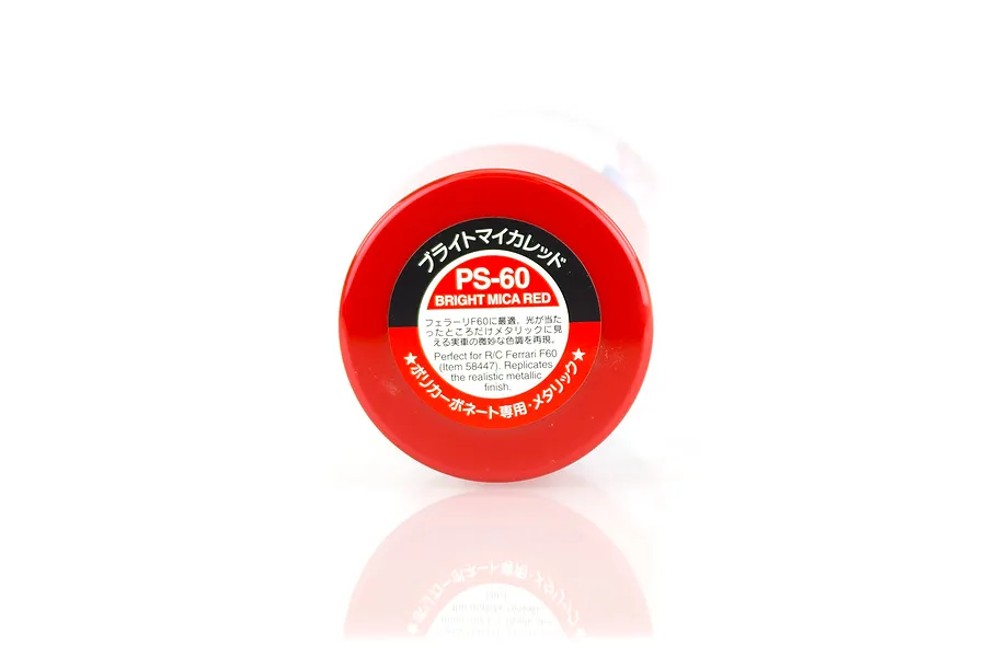 Tamiya PS-60 Bright Mica Red Polycarbonate Spray Paint 100ml image 11797