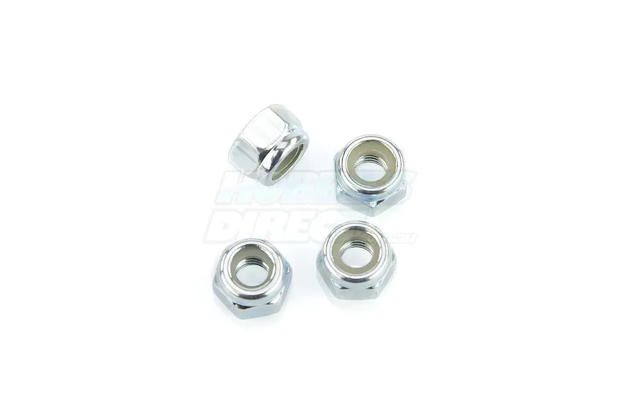 Du-Bro 4mm Silver Steel Nyloc Nuts 4Pcs image 11916