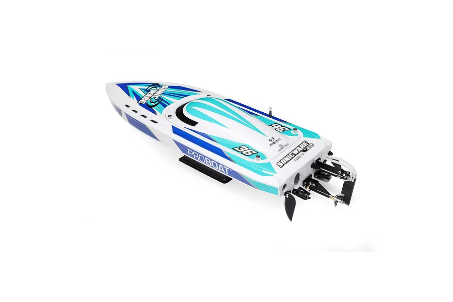 Pro Boat Sonicwake V2 36&amp;quot; RC Speed Boat Brushless Deep-V RTR - White image 119199