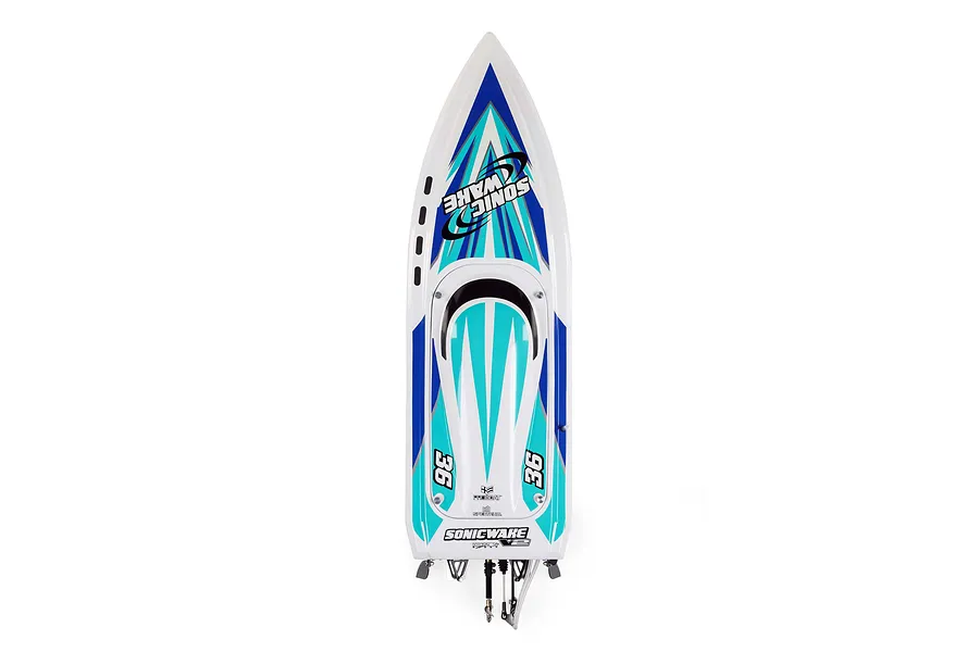Pro Boat Sonicwake V2 36&amp;quot; RC Speed Boat Brushless Deep-V RTR - White image 119203