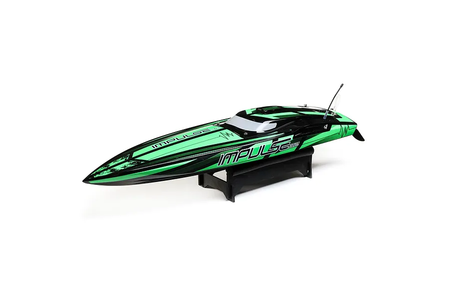 Pro Boat Impulse 32&amp;quot; Deep-V Brushless Electric RTR RC Speed Boat - Black/Green image 119227