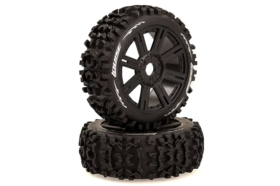 Louise 3.3&amp;quot; B-Pioneer Tyres on Black 8 Spoke Rims - Glued Wheels 2Pcs image 11972