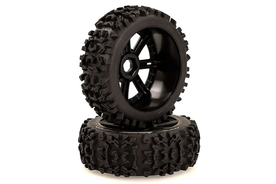 Louise 3.3&amp;quot; B-Pioneer Tyres on Black 8 Spoke Rims - Glued Wheels 2Pcs image 11973