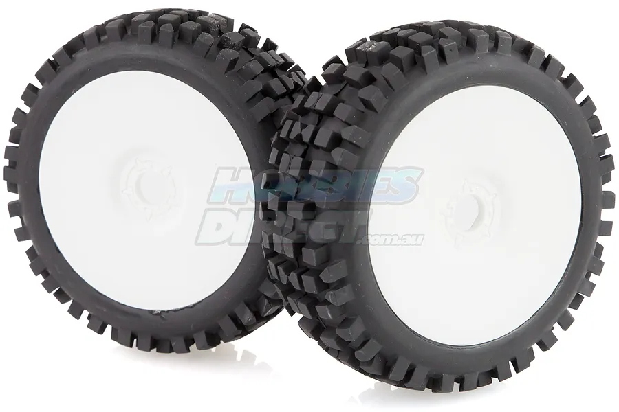 Louise 3.3&amp;quot; B-ulldoze Tyres on 84mm White Dished Rims - Glued Wheels 2Pcs image 2