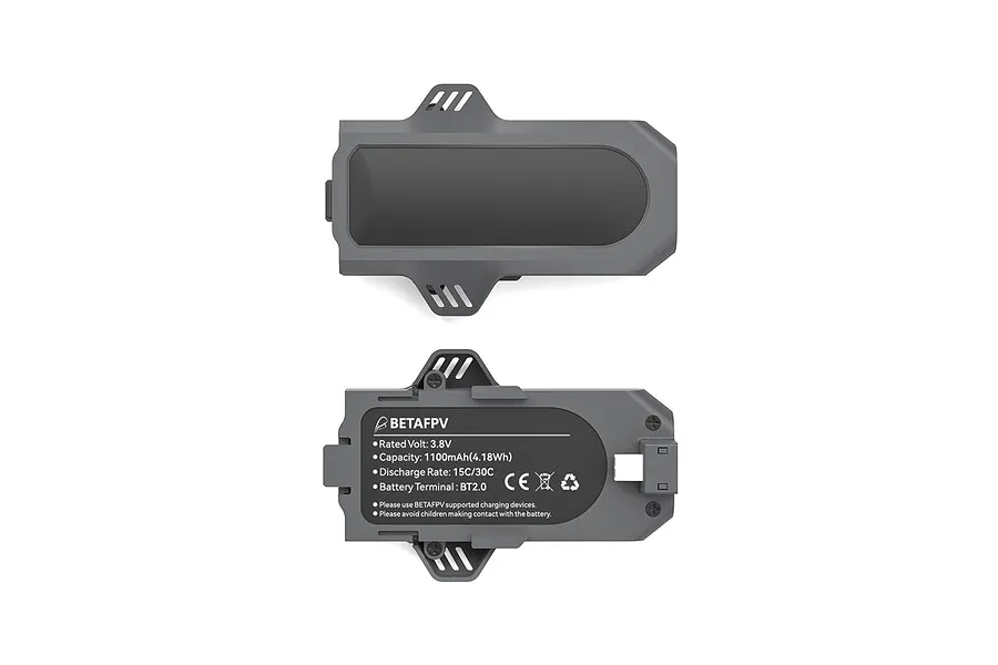 BetaFPV 3.8V 1100mAh 15C Hard Case LiPo Batteries 2Pcs - Grey image 119768