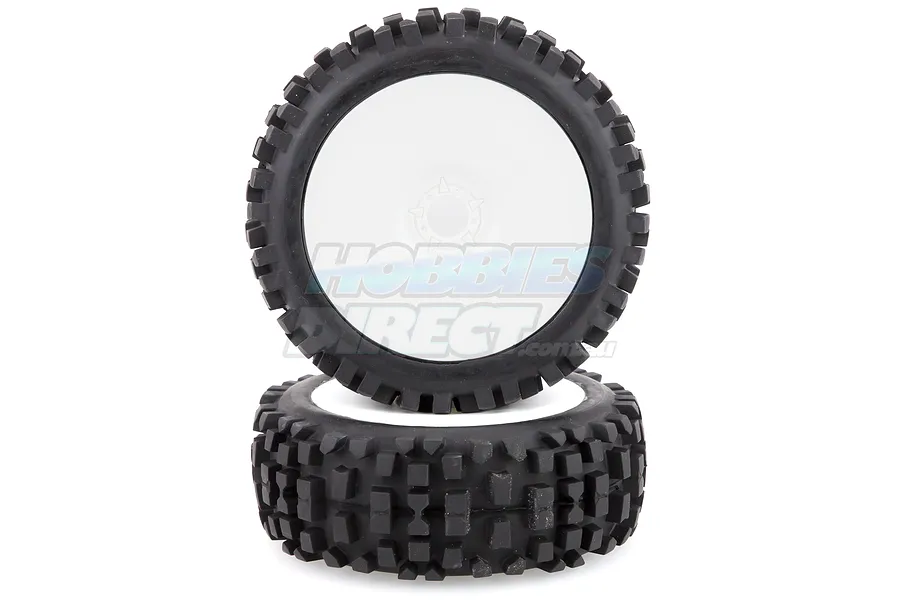 Louise 3.3&amp;quot; B-ulldoze Tyres on 84mm White Dished Rims - Glued Wheels 2Pcs image 3