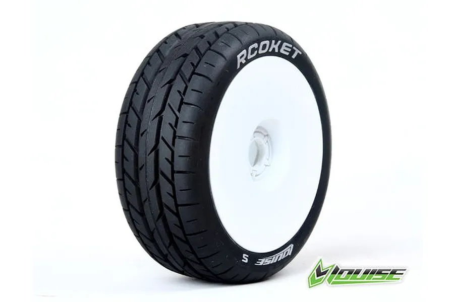 Louise 3.3&amp;quot; B-Rocket Tyres on White Dished Rims - Glued Wheels 2Pcs image 11984