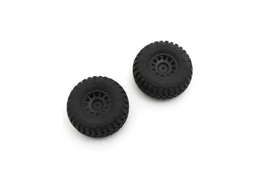 Kyosho 1.0&amp;quot; Interco Tyres on Multi Spoke Black Rims 2Pcs - Glued Wheels image 119879