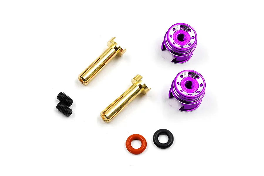 Yeah Racing Aluminium 4mm Bullet Plug Set with Grips - Purple image 119999