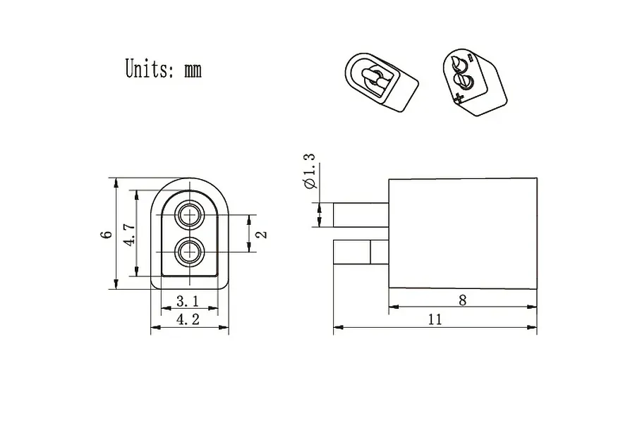 BetaFPV 5-Male and 5-Female BT2.0 Connector Set 10Pcs image 120319