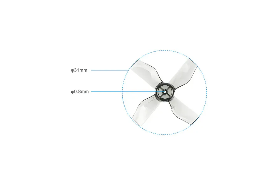 BetaFPV Gemfan 31mm 4-Blade Propellers 4Pcs - Transparent Grey image 120325