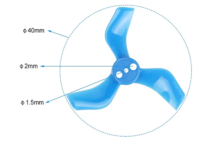 BetaFPV 40mm 3-Blade Propeller Set 4Pcs - Transparent Black image 120346