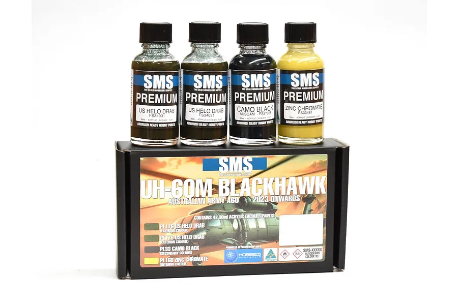 Scale Modellers Supply SMS Australian Army A60 UH-60M Blackhawk Paint Set 4Pcs image 121894