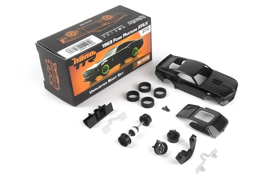 HPI 1/64 1969 Ford Mustang RTR-X Painted Body Shell - Black image 121905