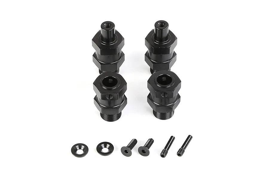 Rovan Aluminium 24mm Wheel Hex Widener Set - Black image 122071
