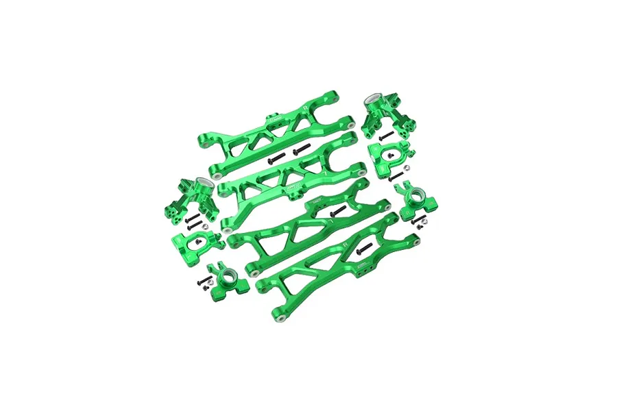 GPM Racing GPM Green Aluminium Front &amp;amp; Rear Hubs, Suspension Arms &amp;amp; Front Hub Carriers Set image 122238