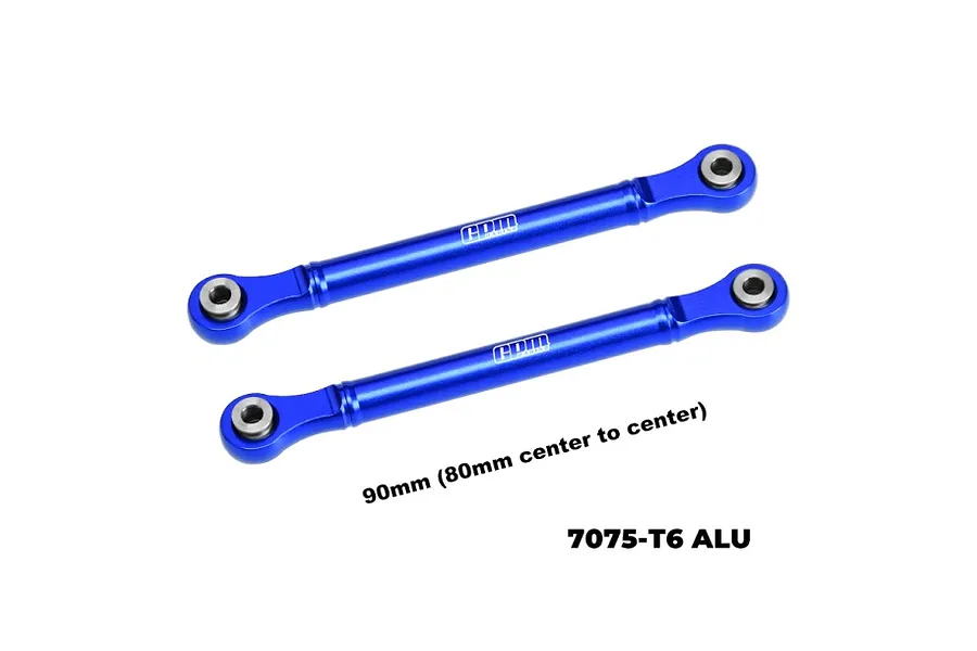 GPM Aluminium 90mm Front Camber Links 2Pcs - Blue image 1