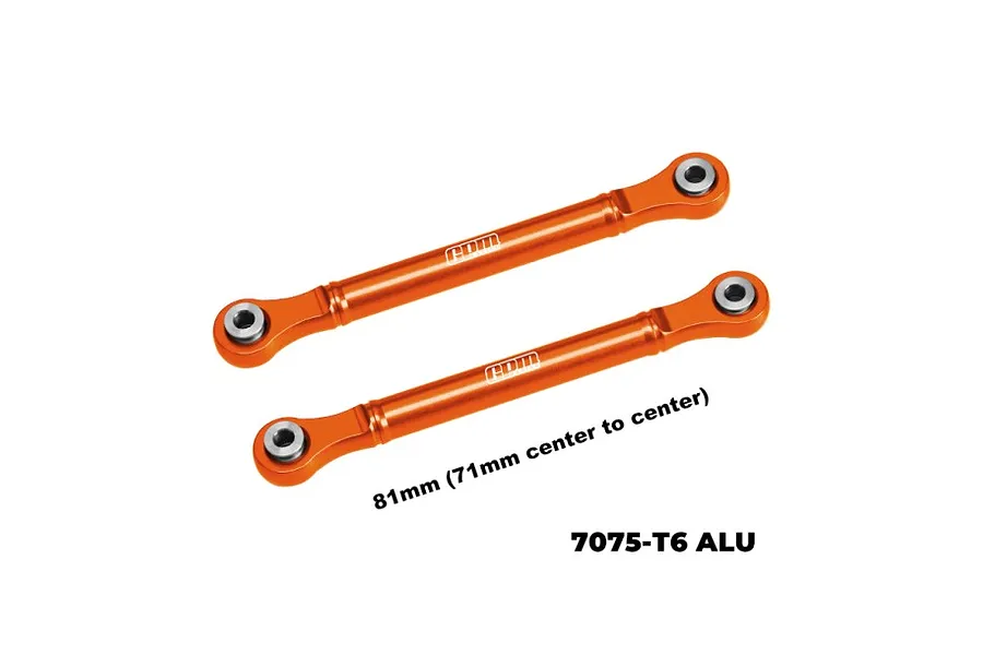 GPM Aluminium 88mm Rear Camber Links 2Pcs - Orange image 1