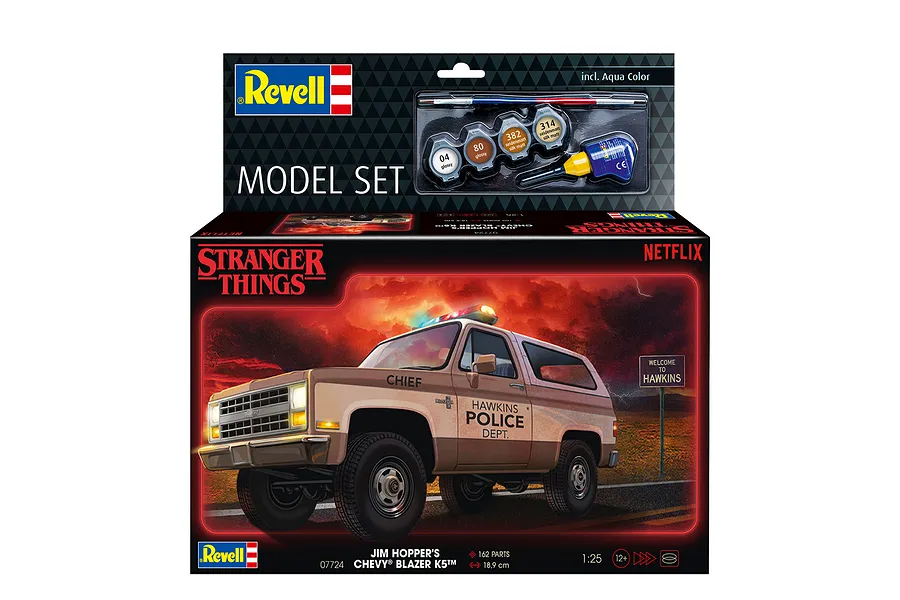 Revell 1/25 Hoppers 1985 Chevrolet K5 Blazer SUV Scaled Plastic Model Starter Kit - Stranger Things image 122814