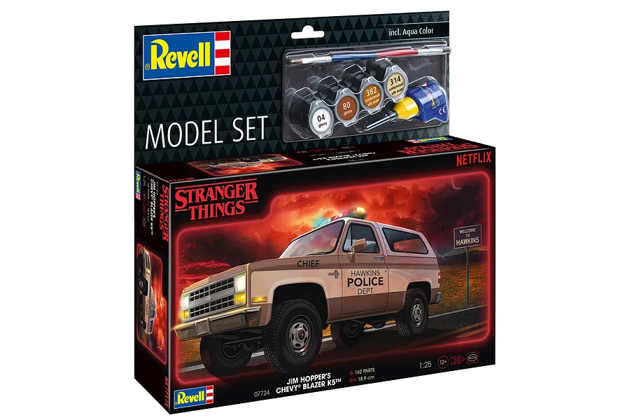 Revell 1/25 Hoppers 1985 Chevrolet K5 Blazer SUV Scaled Plastic Model Starter Kit - Stranger Things image 122815