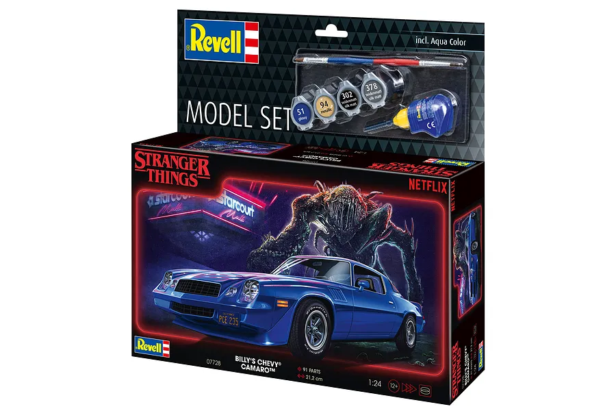 Revell 1/24 Billy Hargrove’s &amp;#039;79 Chevy Camaro Z/28 Car Scaled Plastic Model - Stranger Things image 122840