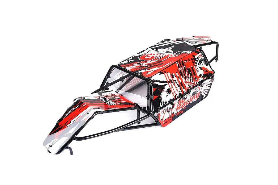 Rovan Black Steel Baja Roll Cage w/ Painted Red Panels image 123121