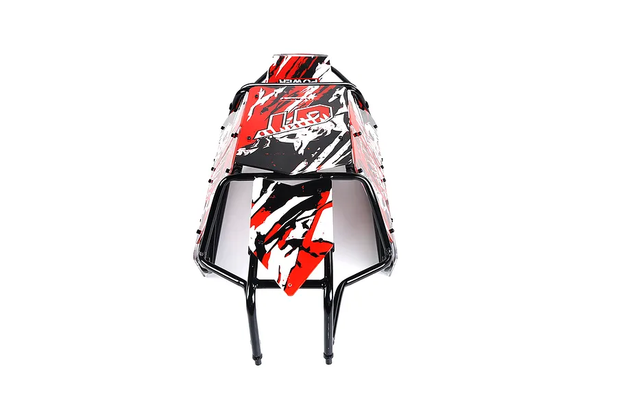 Rovan Black Steel Baja Roll Cage w/ Painted Red Panels image 123124