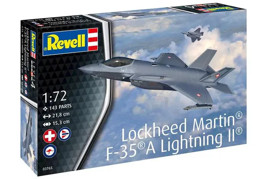 Revell 1/72 Lockheed Martin F-35A Lightning II Fighter Jet Scaled Plastic Model Kit image 123148